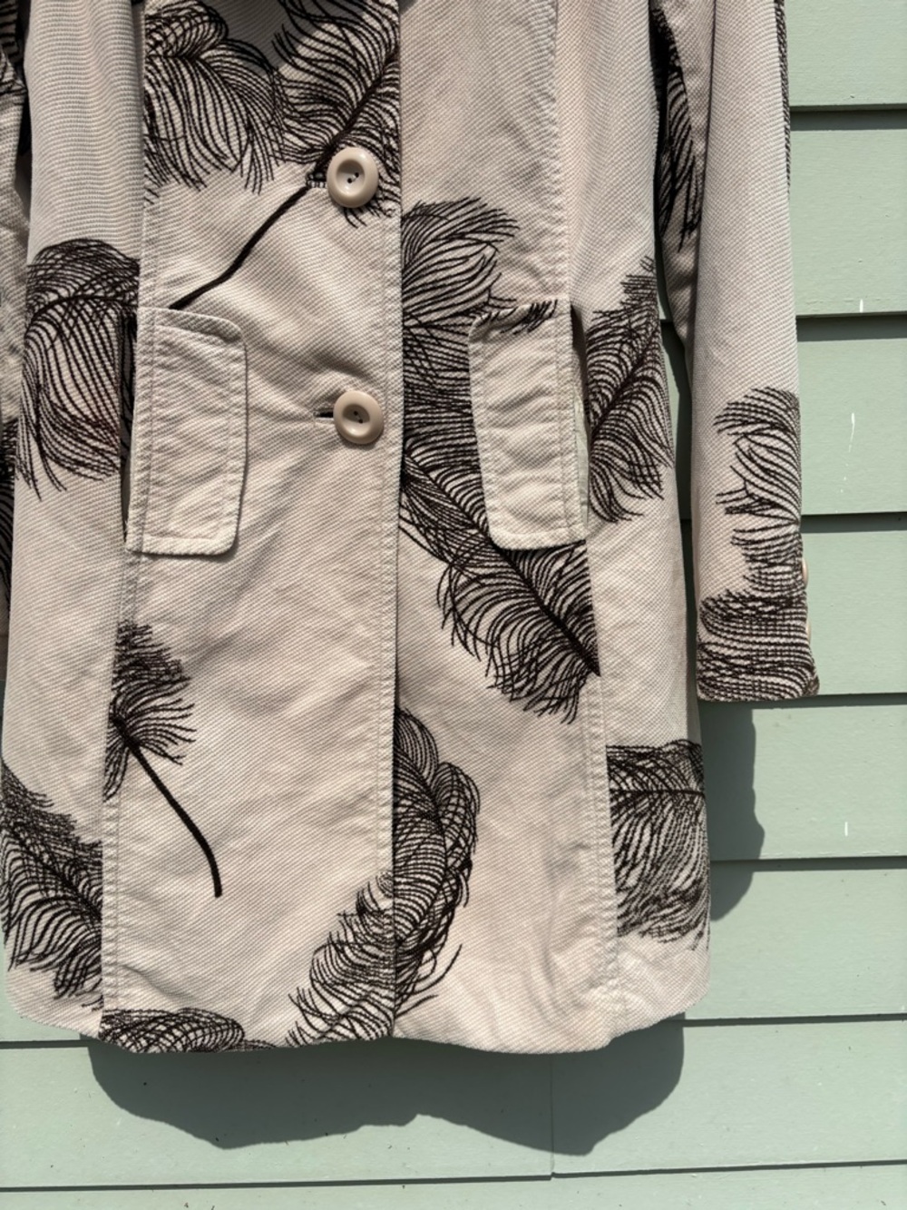 Anthropologie Elevenses Ruffled Plume Coat - Picture 6 of 6